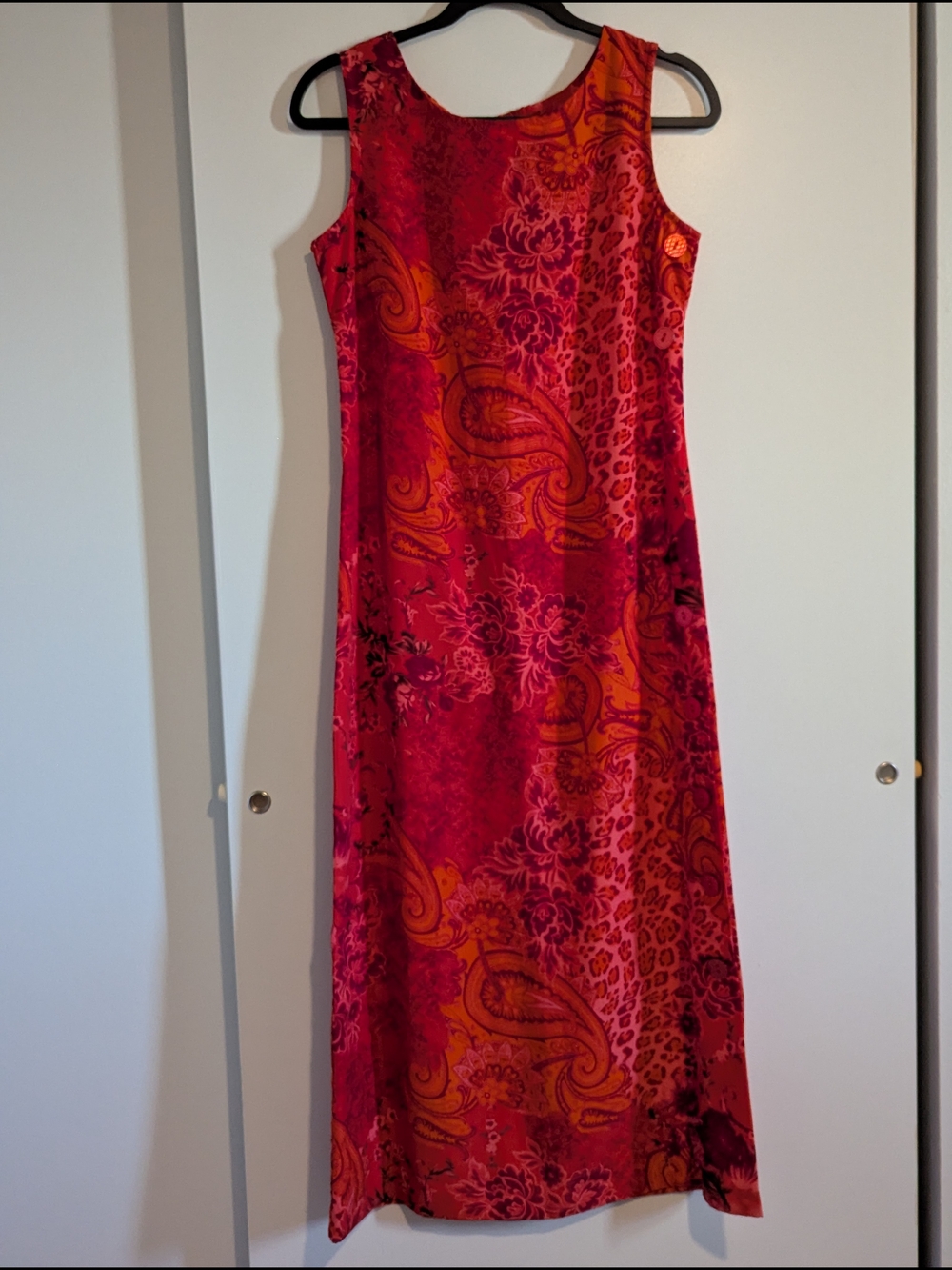 White Stag Vintage 90s  Floral Paisley Cheetah Print Dress S